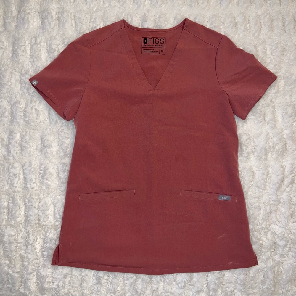 Figs Casma Scrub Top Mauve Size XS